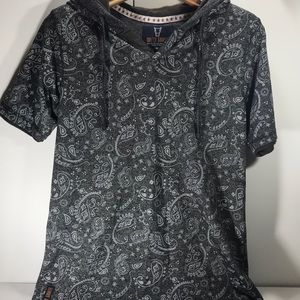 Men’s Hooded Quilted Giraffe Paisley Medium